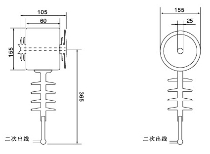 户外真空专用电流互感器安装尺寸